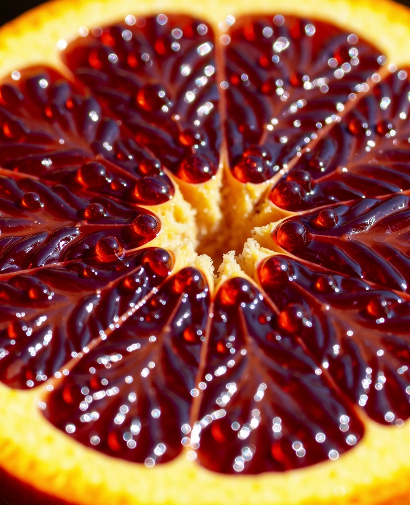 Macro texture of a blood orange emphasizing ingredient quality